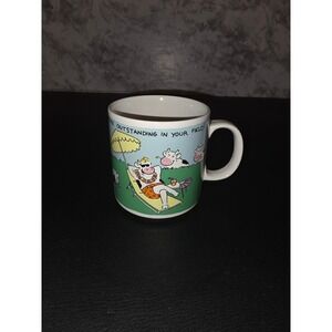 Vintage Russ Berrie Cow Mug You're Outstanding In Your Field Pun Ceramic 8366